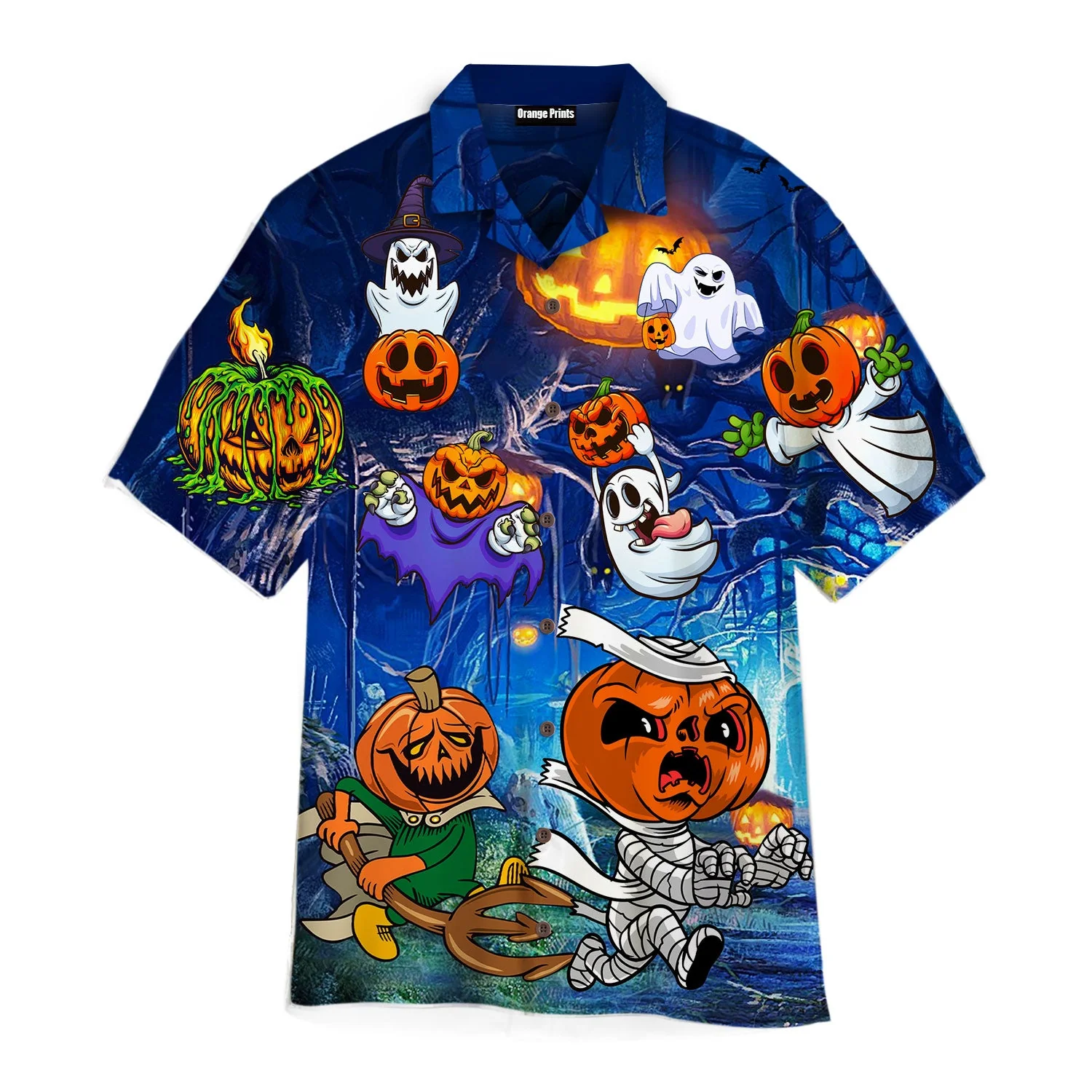 Amazing Pumpkin And Ghost Halloween Trendy Hawaiian Shirt