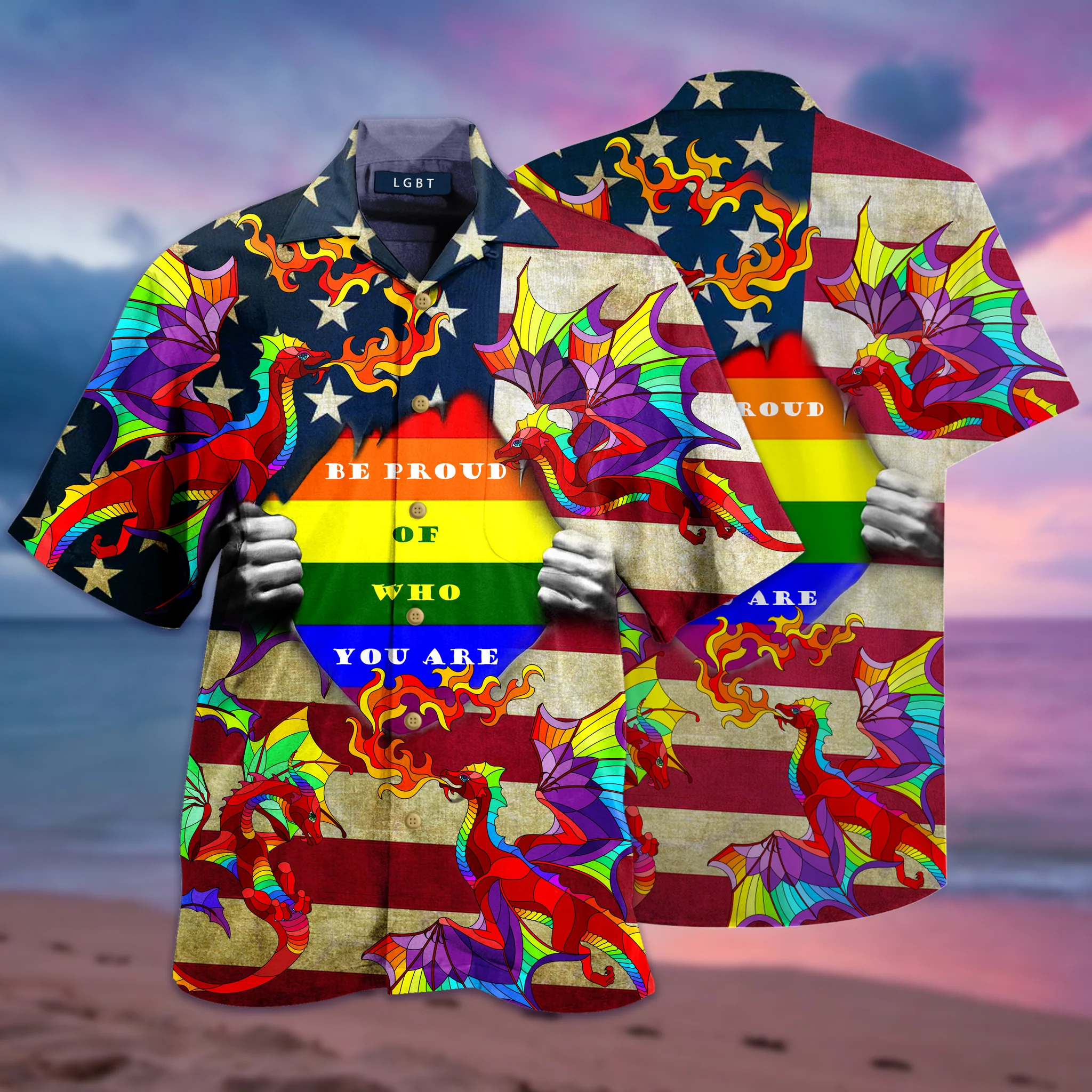 Amazing Rainbow Dragon Trendy Hawaiian Shirt