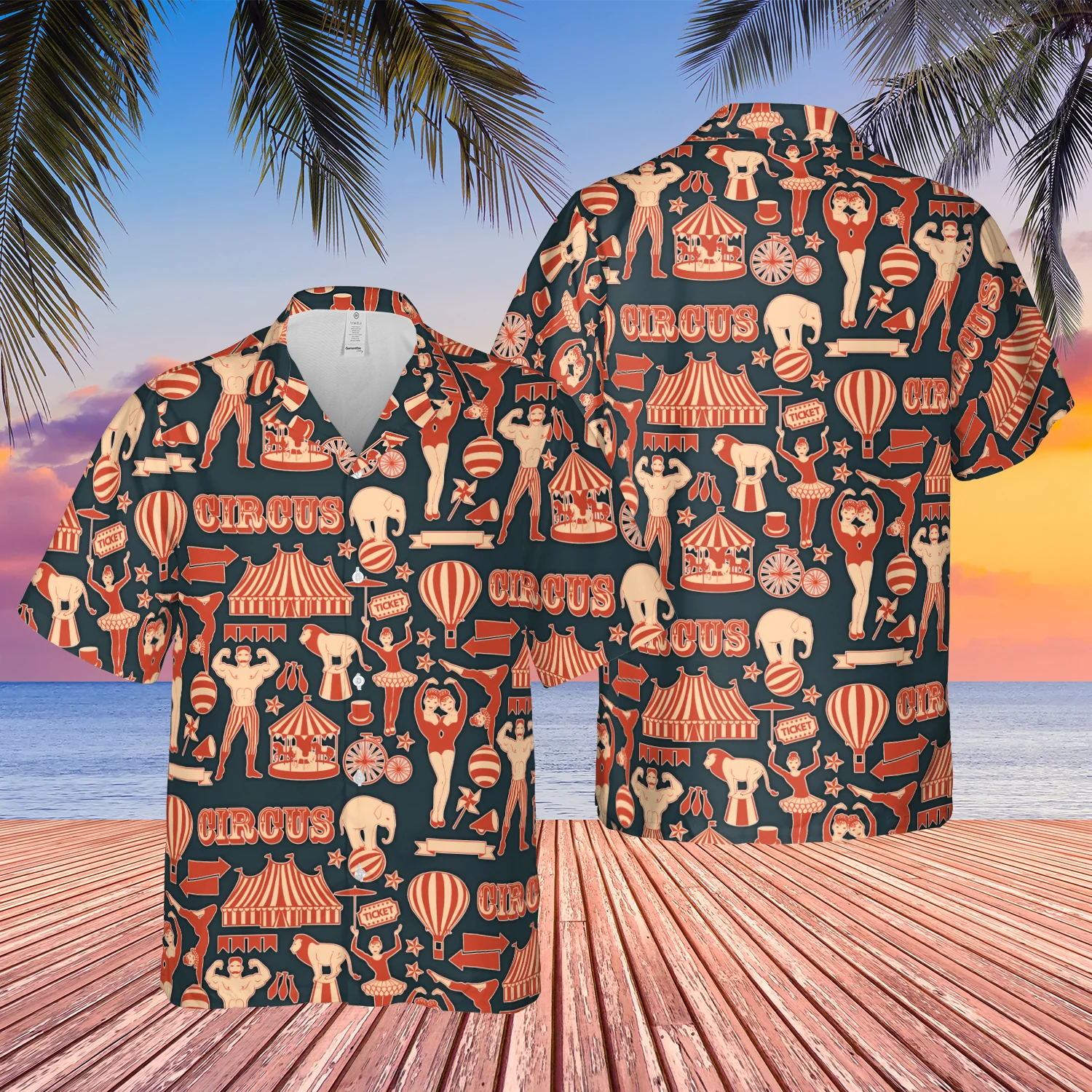 Amazing Retro Circus Trendy Hawaiian Shirt Aloha Shirt