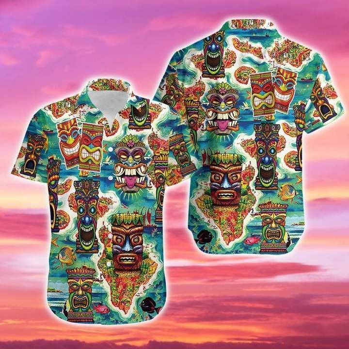 Amazing Tiki Tiki Can’t You See Green Trendy Hawaiian Shirt