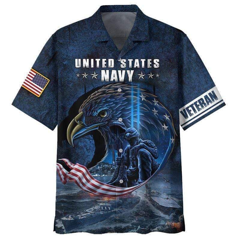 Amazing Us Navy Veteran Eagle Trendy Hawaiian Shirt