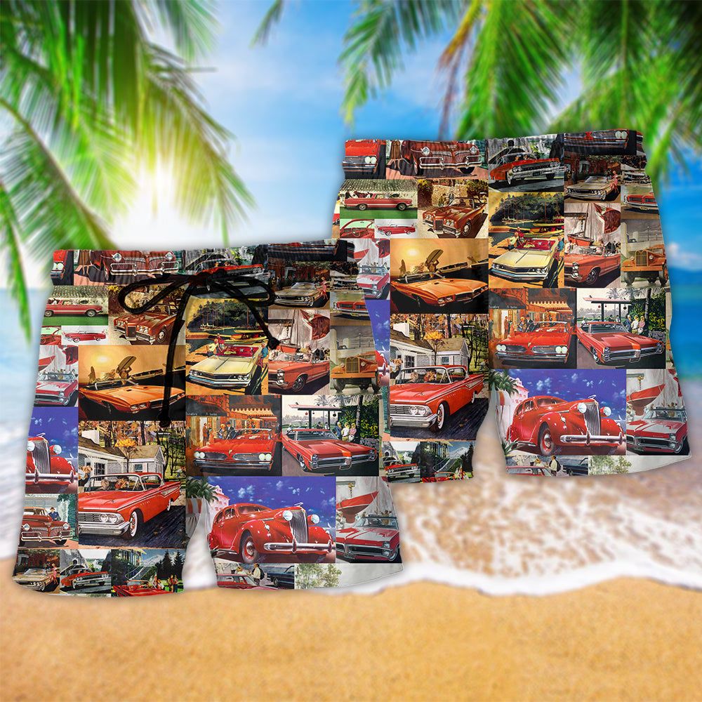 Amazing Vintage Car In My Life Colorful Trendy Aloha Hawaiian Beach Shorts