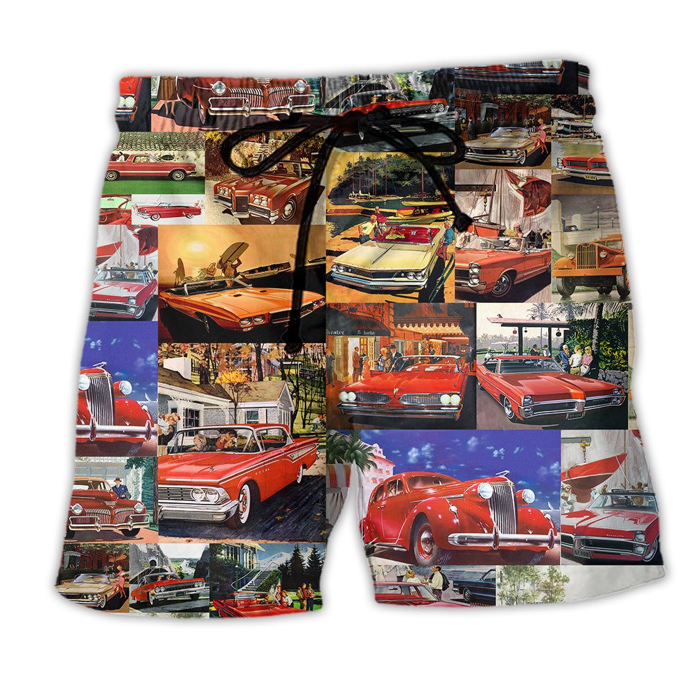 Amazing Vintage Car In My Life Colorful Trendy Aloha Hawaiian Beach Shorts Amazing Vintage Car In My Life Colorful Trendy Aloha Hawaiian Beach Shorts