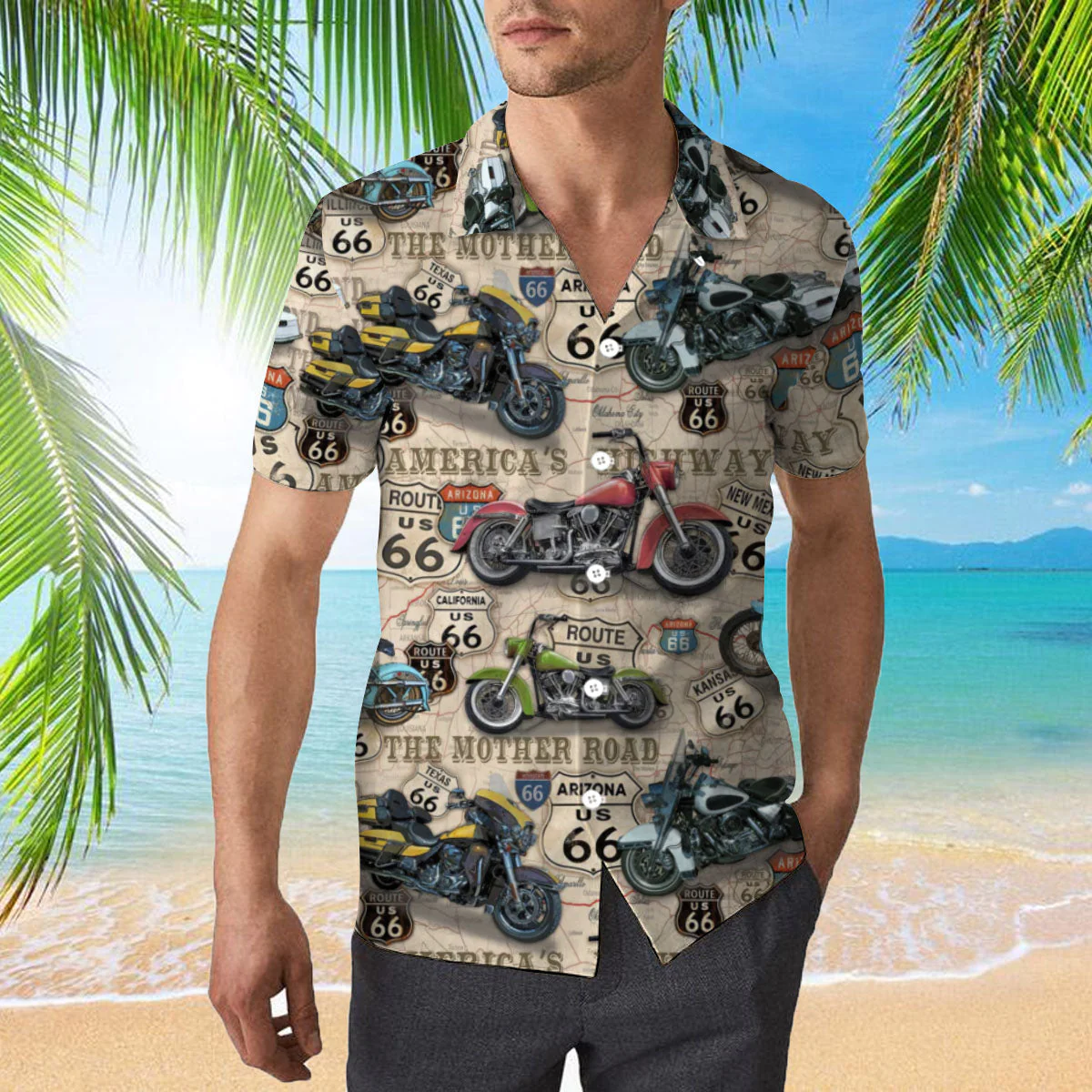 Amazing Vintage Motorcycles On Route Trendy Hawaiian Shirt Amazing Vintage Motorcycles On Route Trendy Hawaiian Shirt
