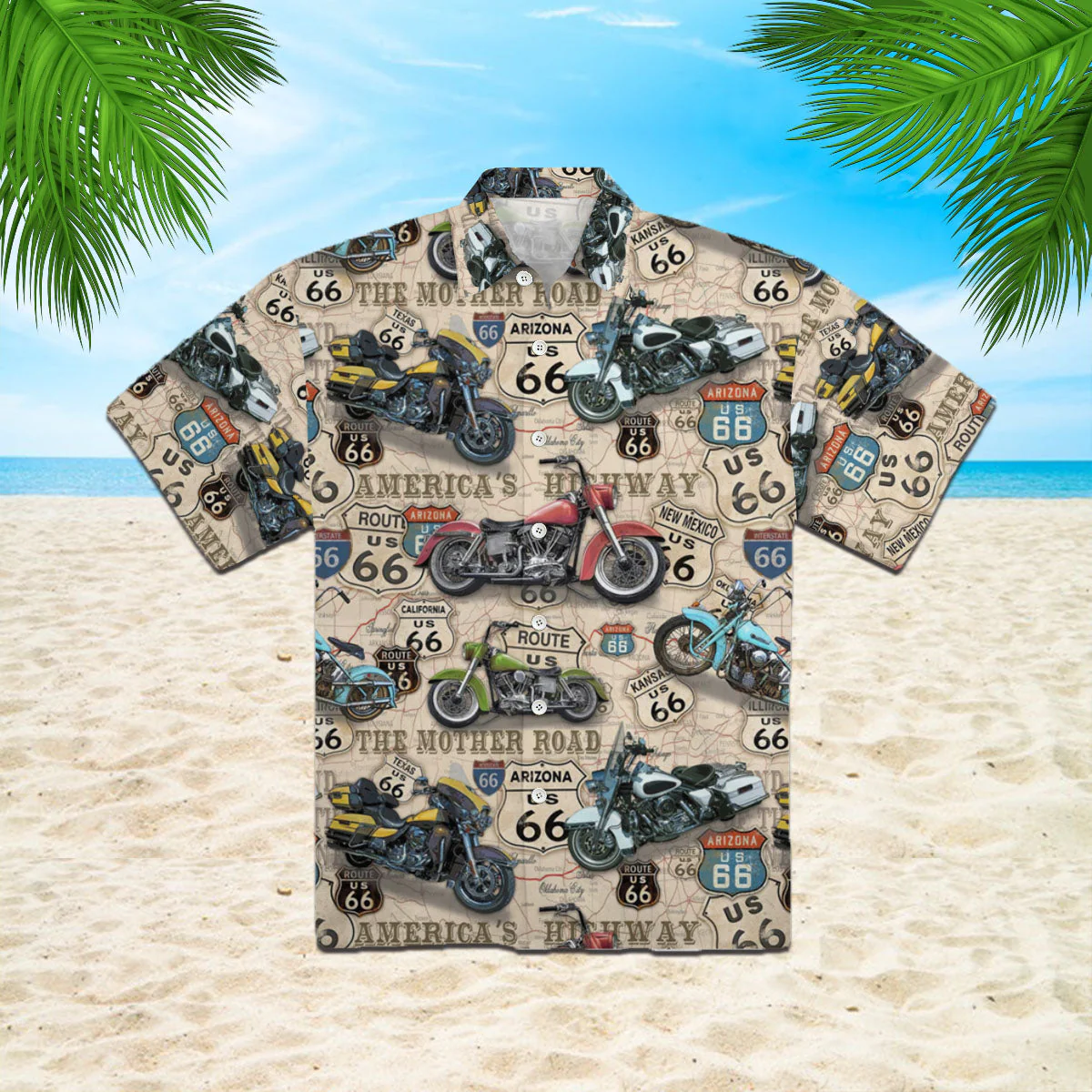 Amazing Vintage Motorcycles On Route Trendy Hawaiian Shirt