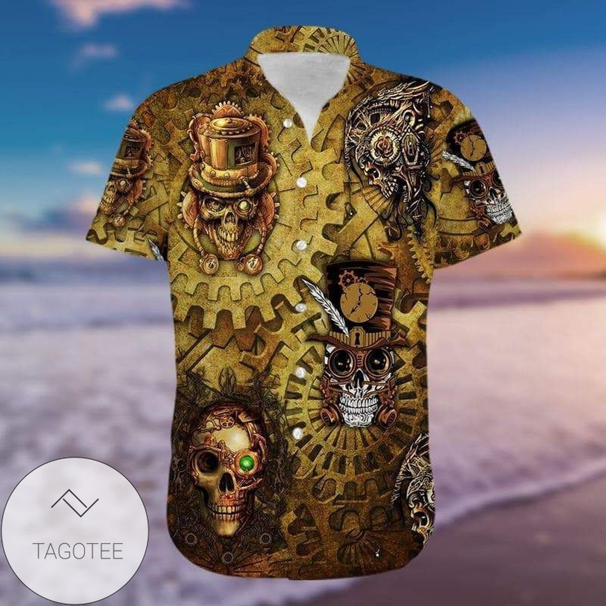 Amazing Vintage Skull Steampunk Shirts Hawaiian Shirt