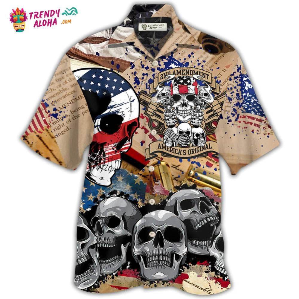 America 2Nd Amendment Skull Hawaiian Shirt – Trendy Aloha America 2Nd Amendment Skull Hawaiian Shirt – Trendy Aloha