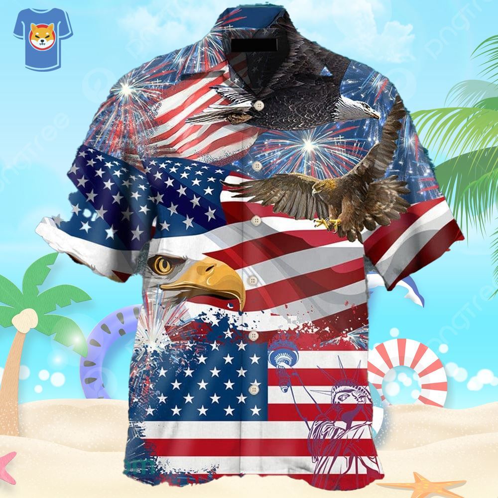 America 4Th Of July America Eagle Freedom Hawaiian Shirt For Men And Women