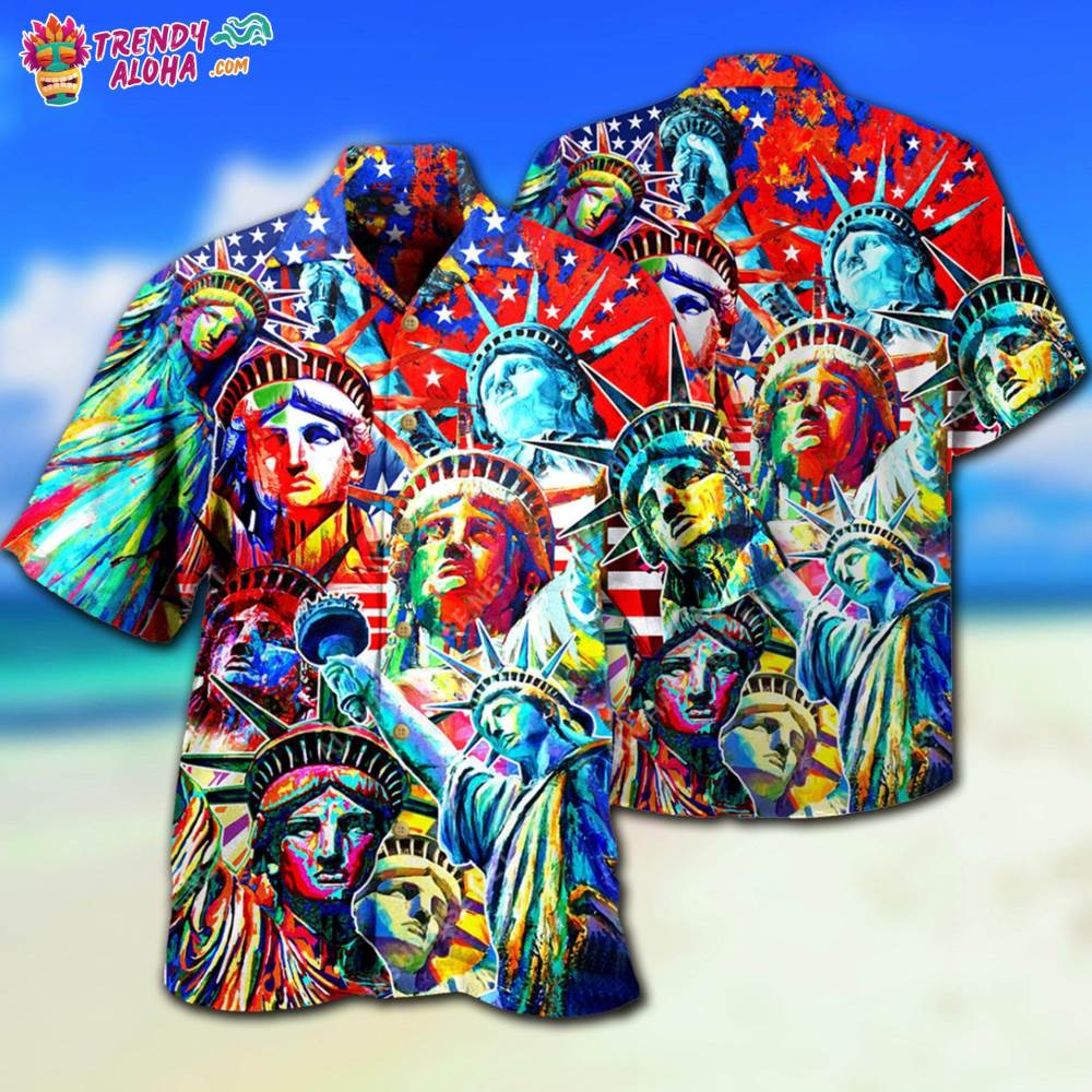 America Colorful Statue Of Liberty Hawaiian Shirt – Trendy Aloha
