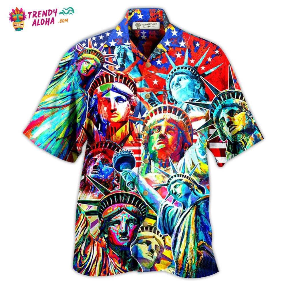 America Colorful Statue Of Liberty Hawaiian Shirt – Trendy Aloha