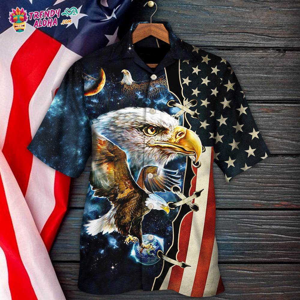America Eagle Amazing Galaxy Hawaiian Shirt – Trendy Aloha