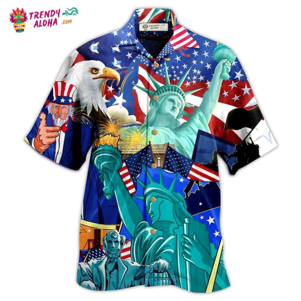 America Eagle Love You Freedom Hawaiian Shirt – Trendy Aloha