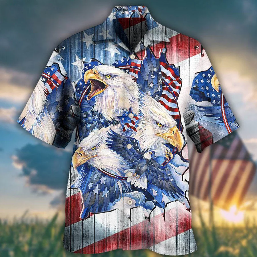 America Eagle Proud Amazing Patriotic Trendy Hawaiian Shirt