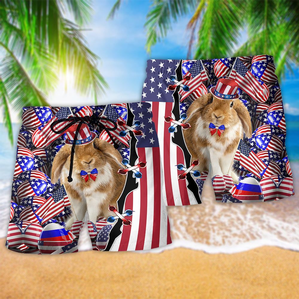 America Happy Easter Day 2021 America Trendy Aloha Hawaiian Beach Shorts