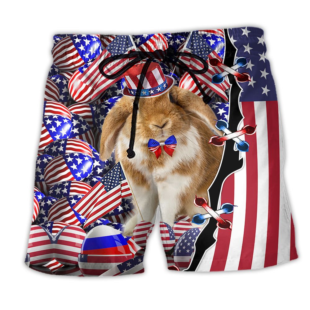 America Happy Easter Day 2021 America Trendy Aloha Hawaiian Beach Shorts