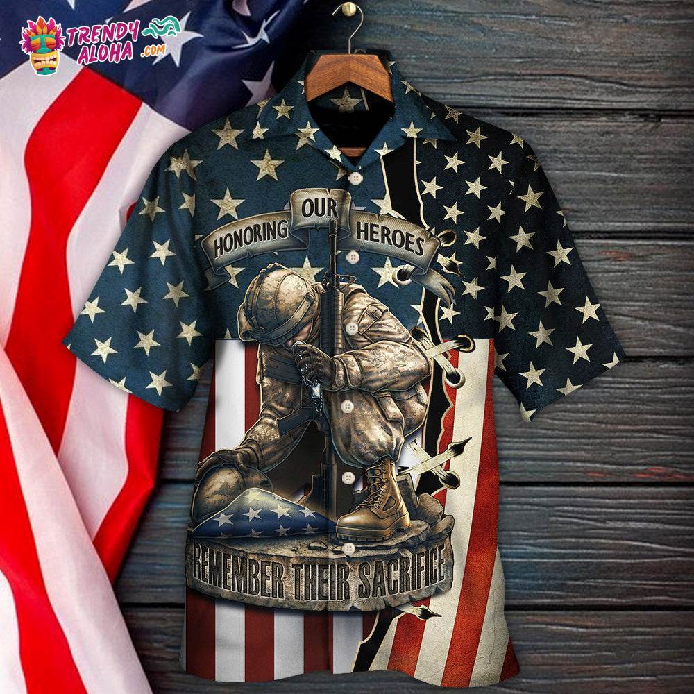 America Honoring Our Heroes Remember Their Sacrifice Hawaiian Shirt – Trendy Aloha