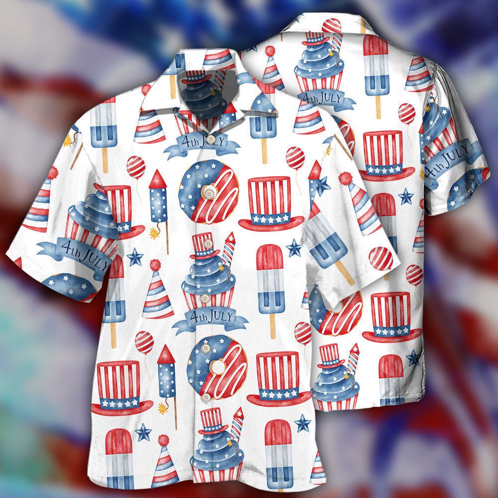 America Independence Day Basic Art Style Hawaiian Shirt