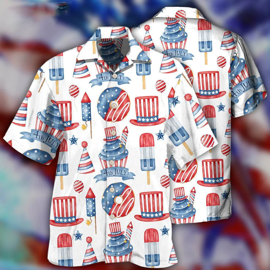 America Independence Day Basic Art Style Trendy Hawaiian Shirt