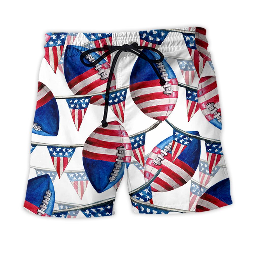 America Independence Day Basic Style Trendy Aloha Hawaiian Beach Shorts