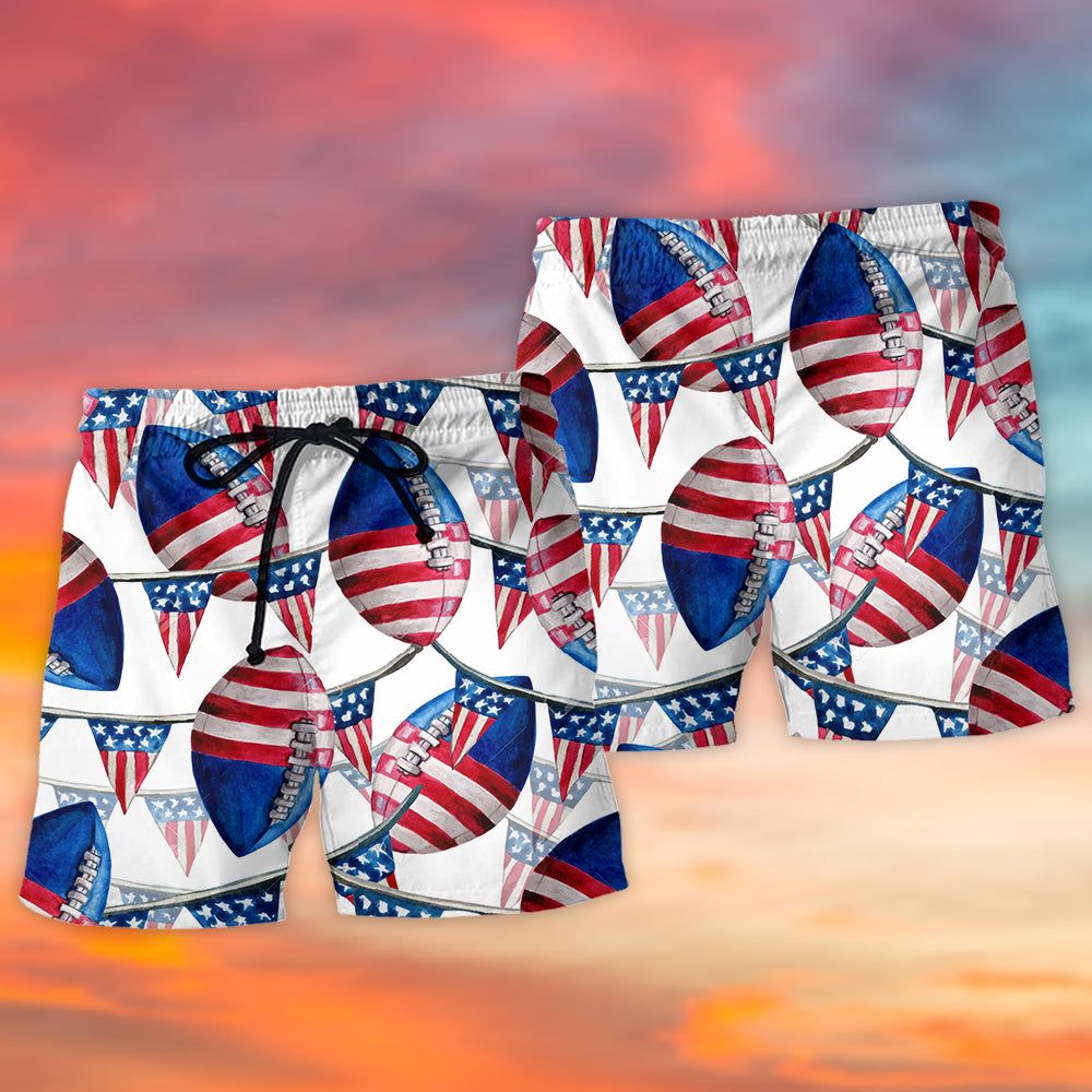 America Independence Day Basic Style Trendy Aloha Hawaiian Beach Shorts