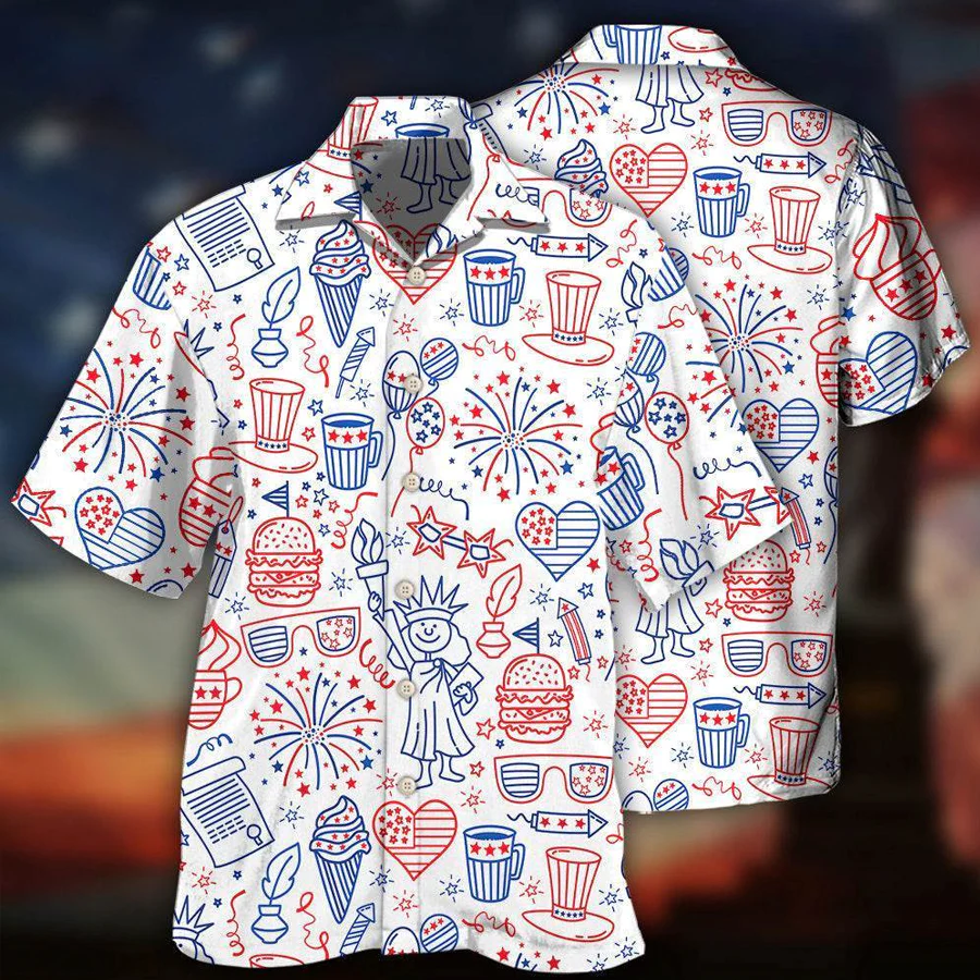 America Independence Day Fourth Of July Cool Art Trendy Hawaiian Shirt