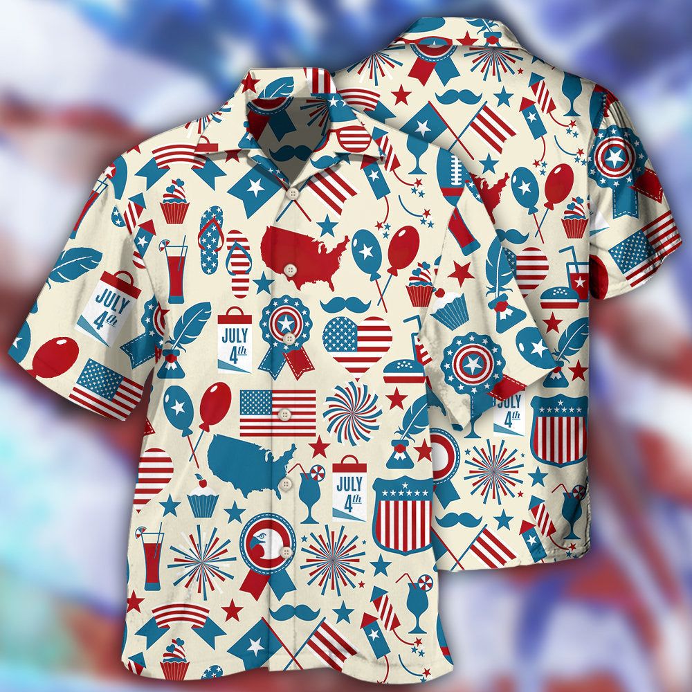 America Independence Day Fourth Of July Independence Day Symbols Hawaiian Shirt