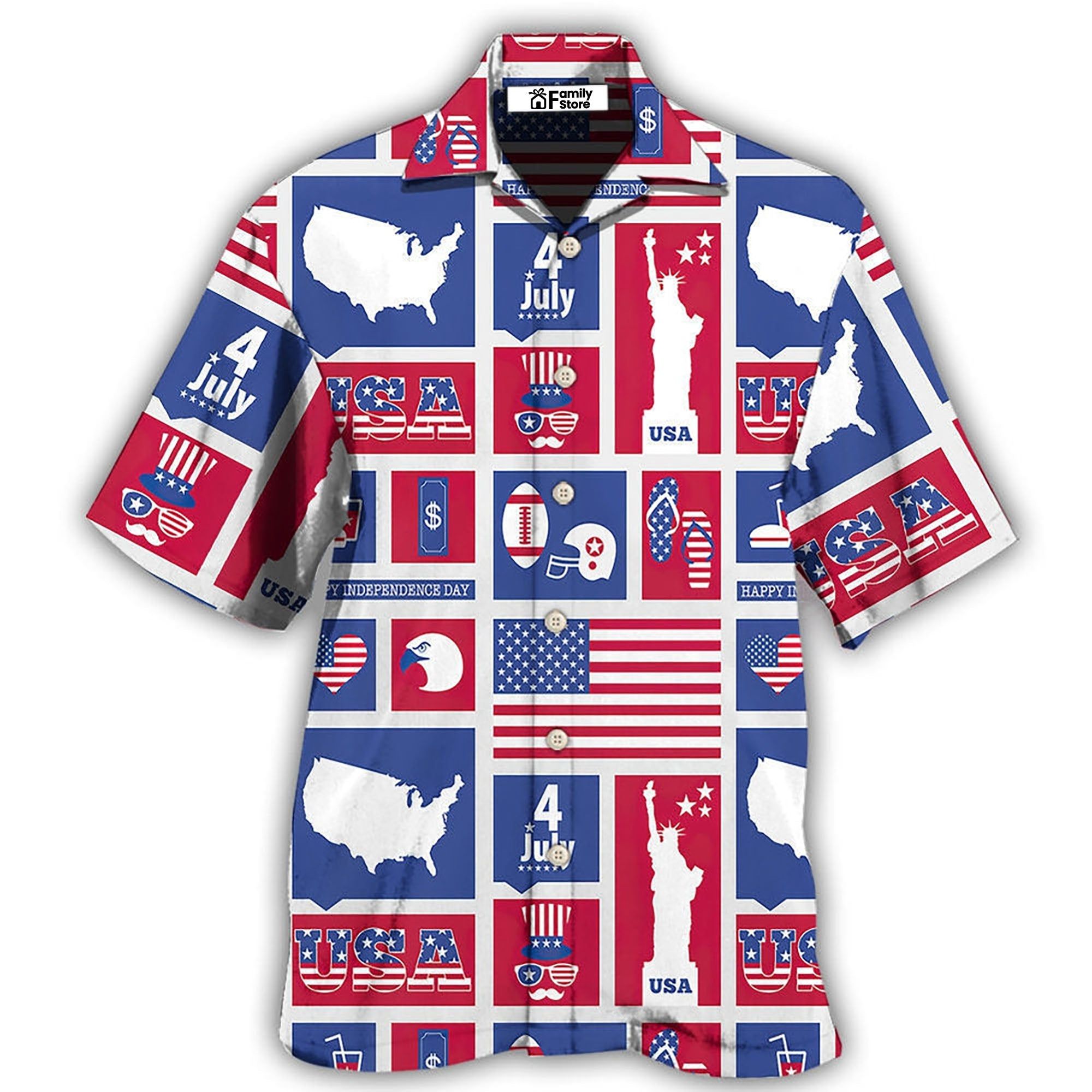 America Independence Day Happy America Hawaiian Shirt America Independence Day Happy America Hawaiian Shirt