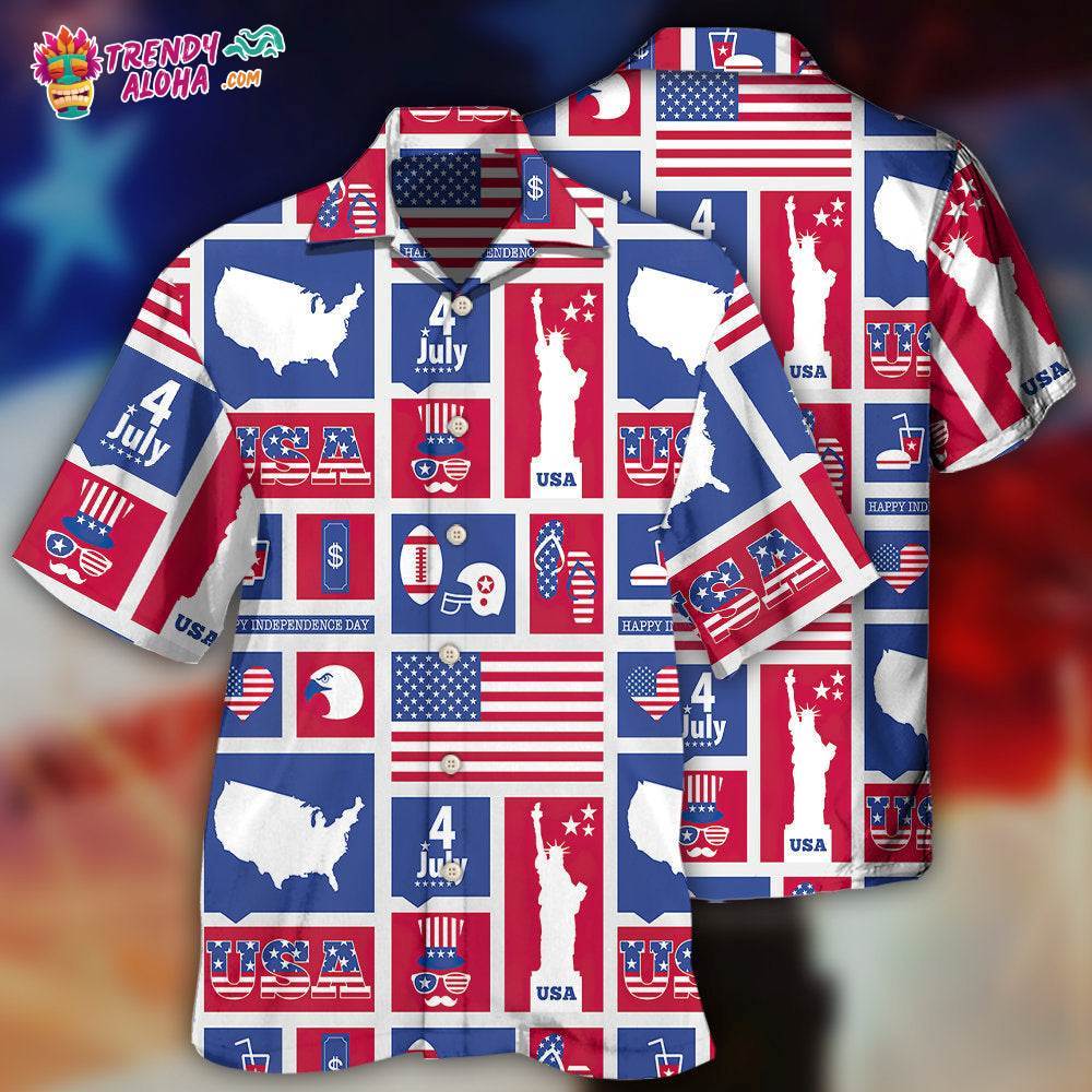 America Independence Day Happy America Hawaiian Shirt – Trendy Aloha