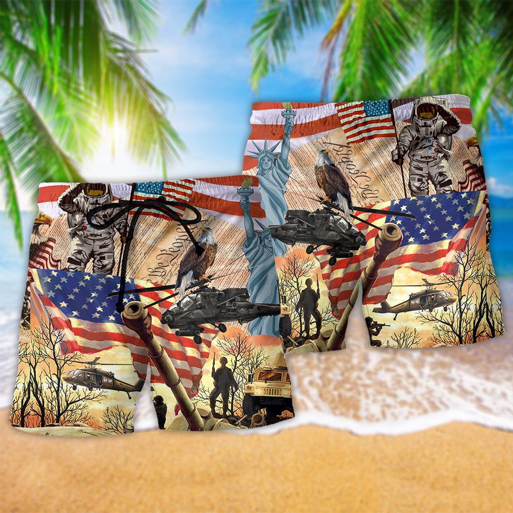 America Independence Day We The People Trendy Aloha Hawaiian Beach Shorts