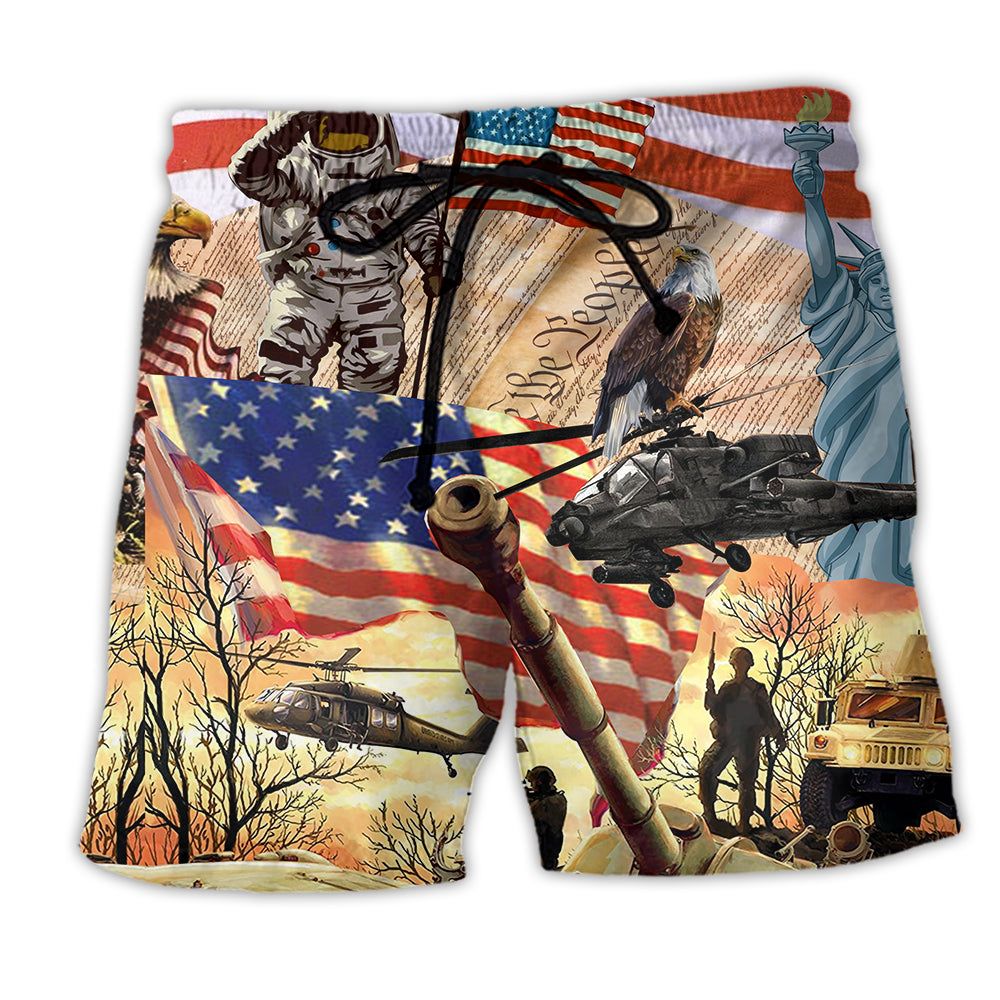 America Independence Day We The People Trendy Aloha Hawaiian Beach Shorts