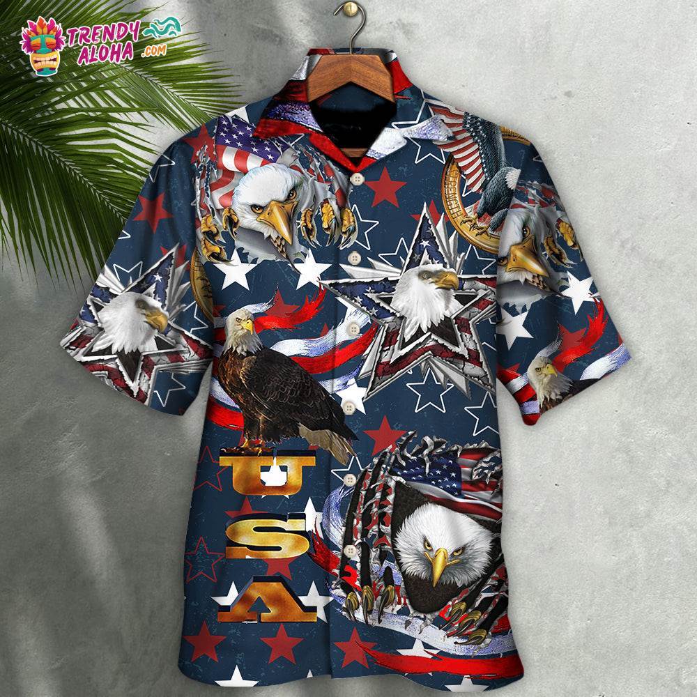 America Love Eagle Freedom Happy Hawaiian Shirt – Trendy Aloha