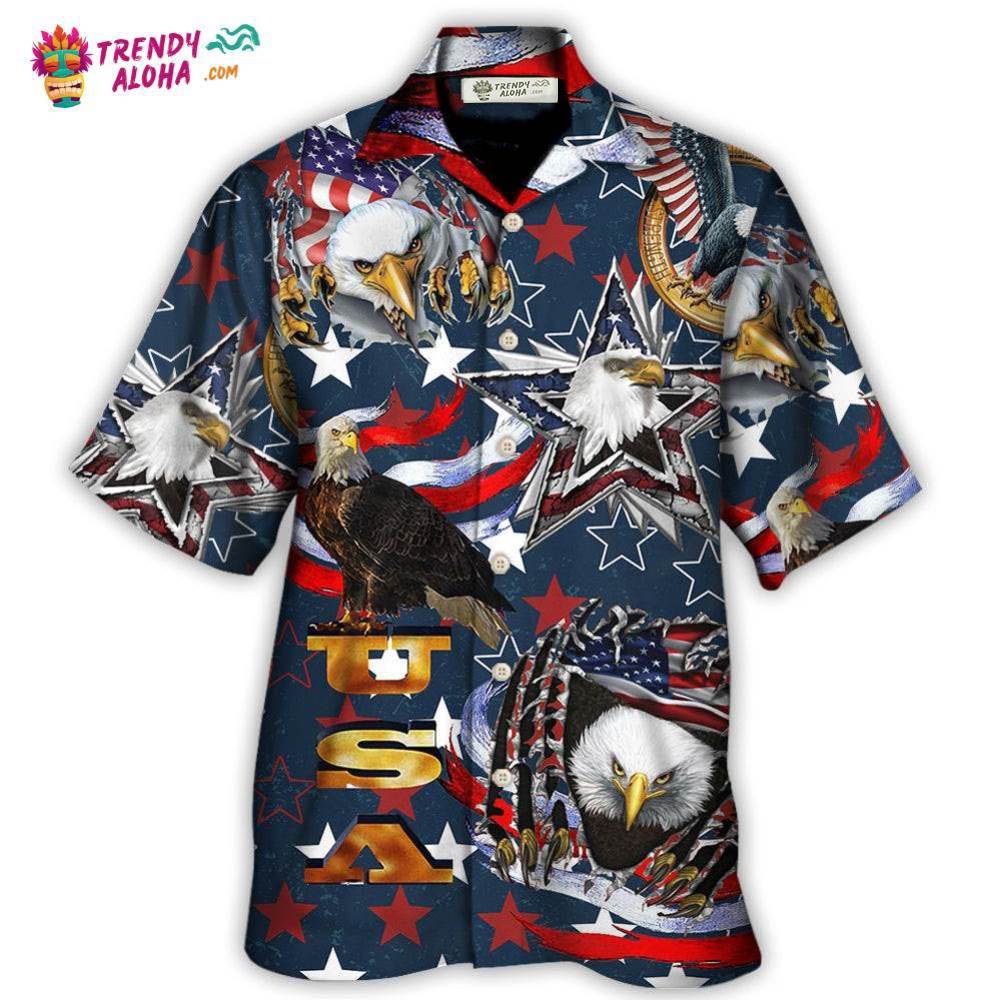 America Love Eagle Freedom Happy Hawaiian Shirt – Trendy Aloha