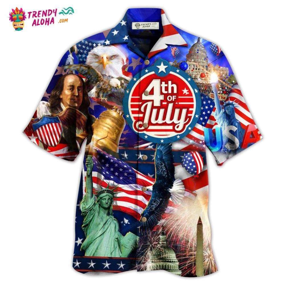 America Love July Style Hawaiian Shirt – Trendy Aloha
