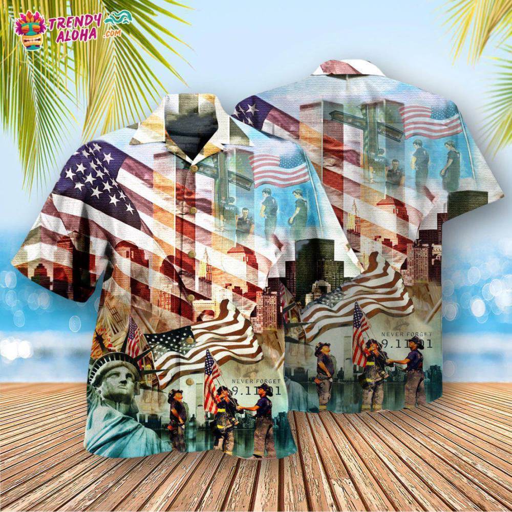 America Never Forgotten Tower Challenge Statue Of Liberty Hawaiian Shirt – Trendy Aloha