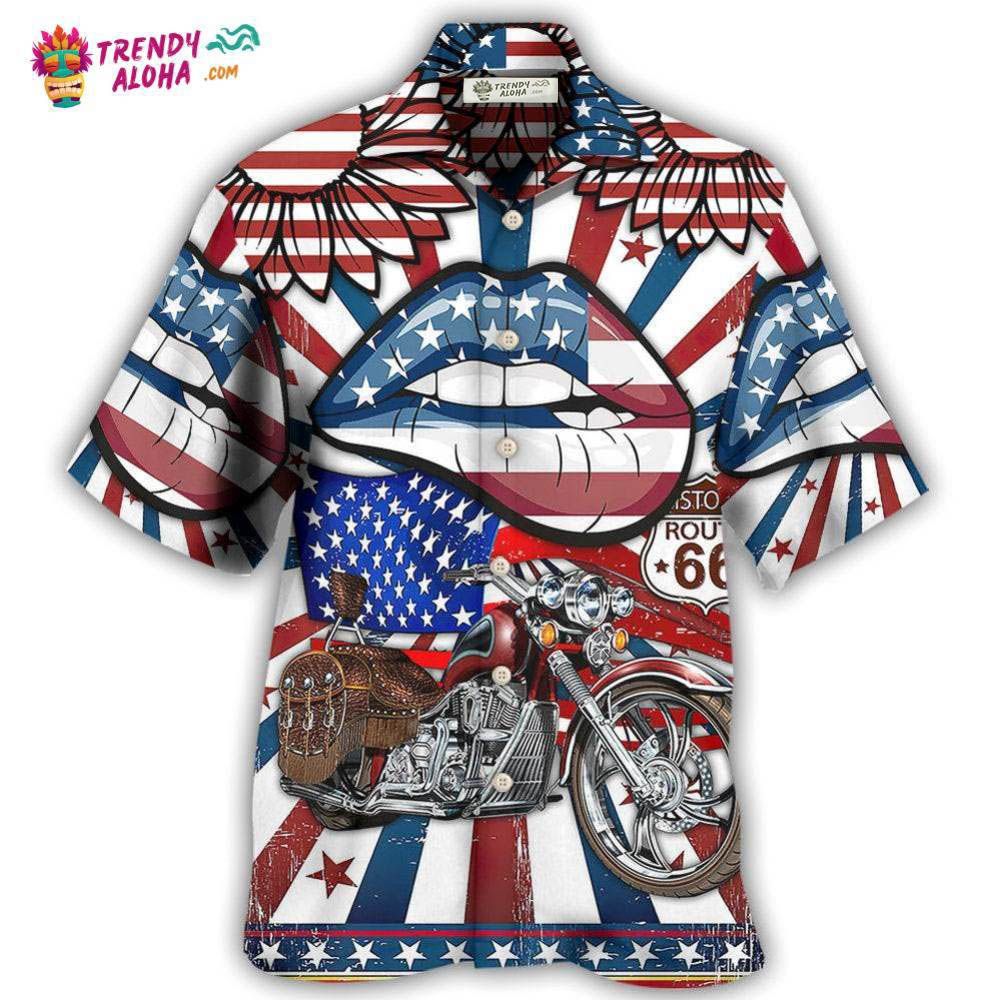 America Patriotic Motorcycle Sexy Lips Hawaiian Shirt – Trendy Aloha America Patriotic Motorcycle Sexy Lips Hawaiian Shirt – Trendy Aloha