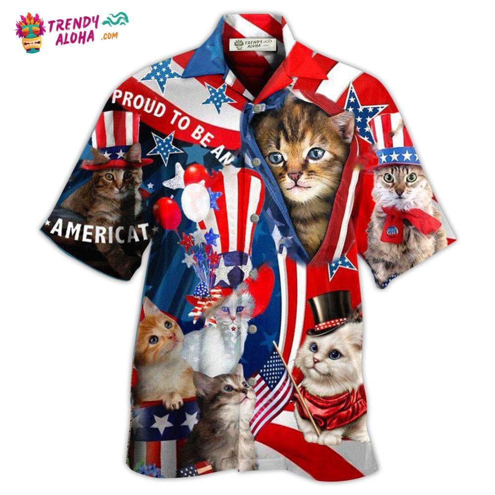 America Proud To Be An Cat Hawaiian Shirt – Trendy Aloha America Proud To Be An Cat Hawaiian Shirt – Trendy Aloha