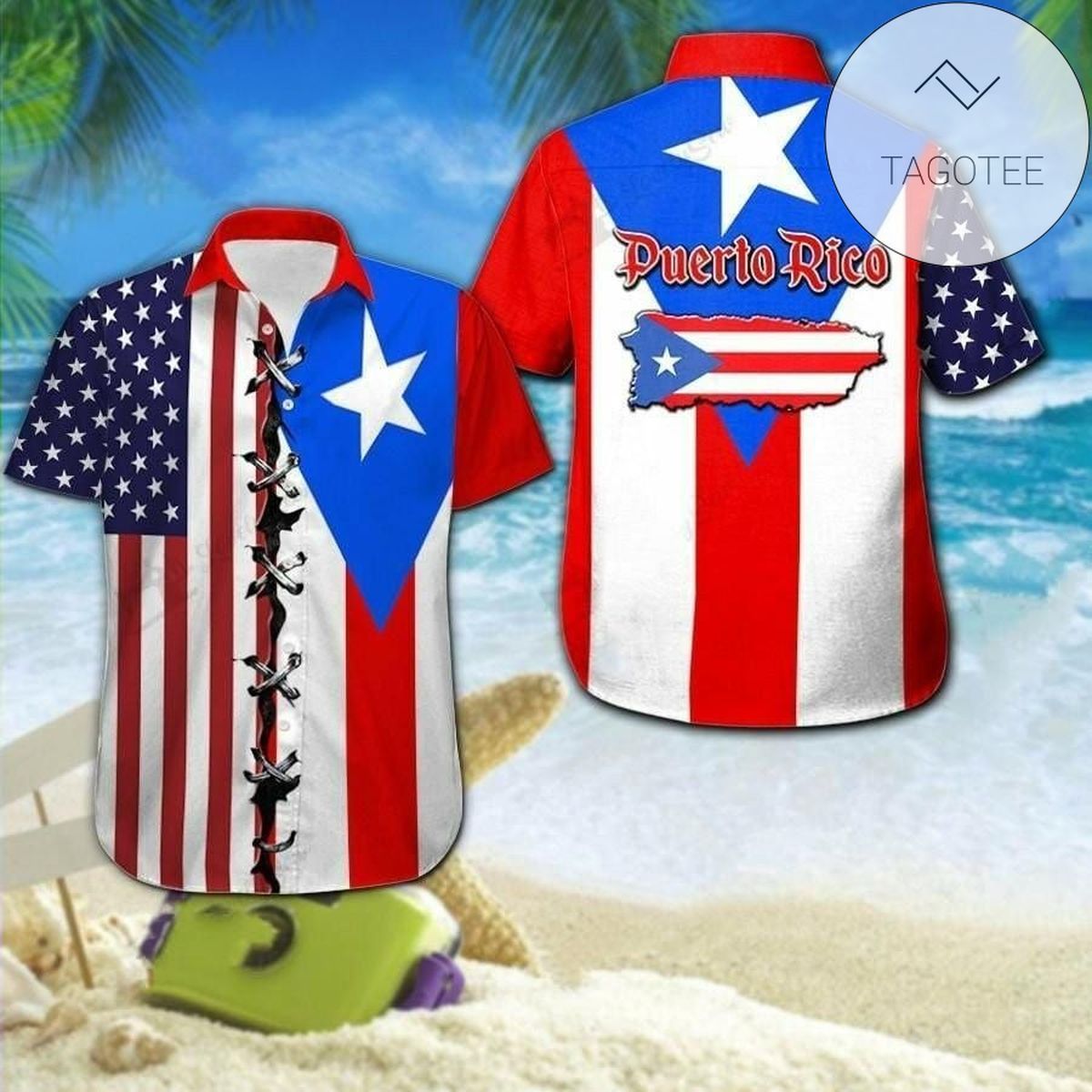 America Puerto Rico Flag Design Hawaiian Shirt Elegance Tropical Style