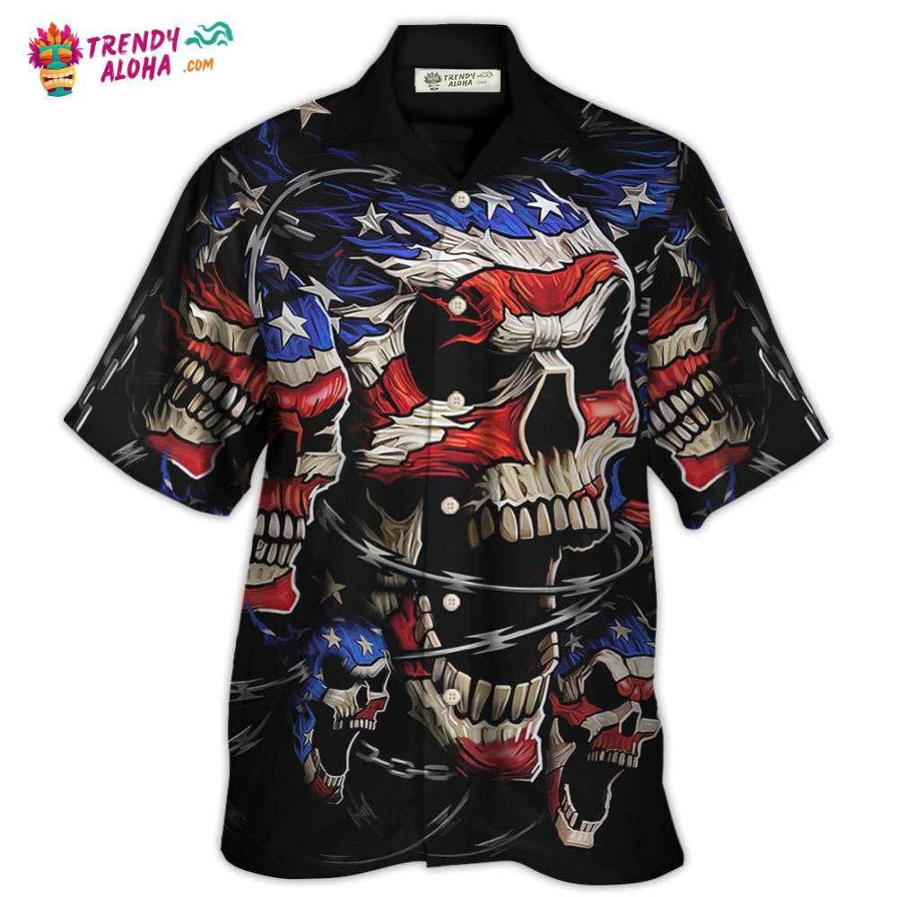 America Skull Love America Forever Hawaiian Shirt – Trendy Aloha
