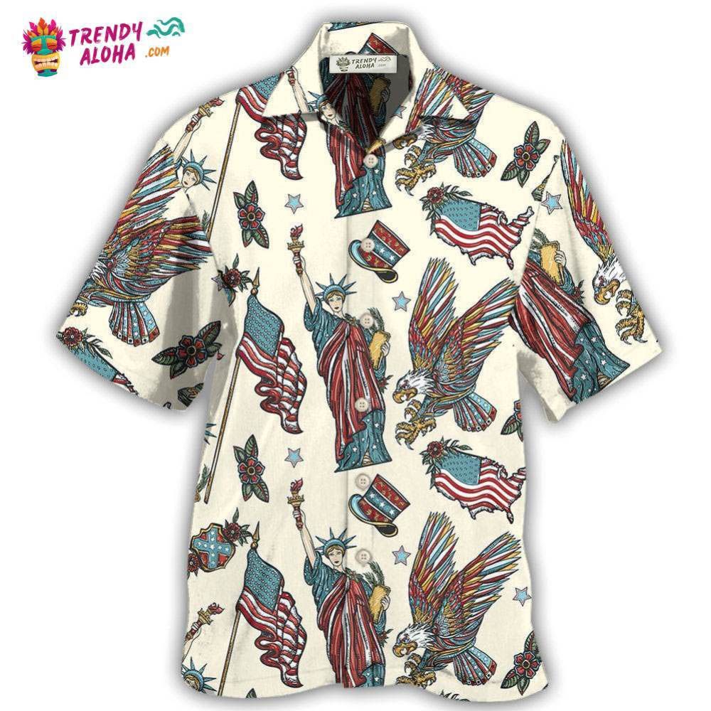 America Symbols Basic Style Hawaiian Shirt – Trendy Aloha America Symbols Basic Style Hawaiian Shirt – Trendy Aloha