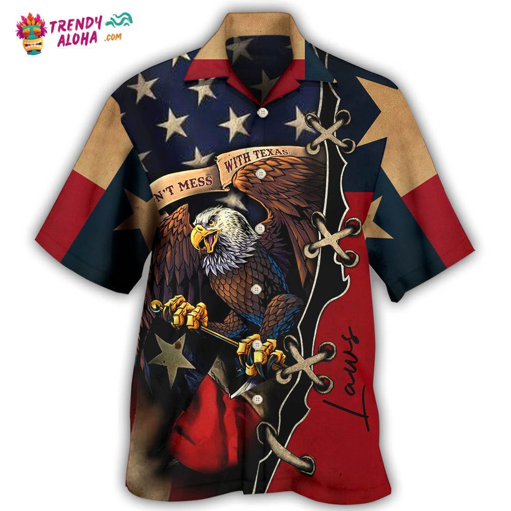 America Texas Eagle Peace Life Style Personalized Hawaiian Shirt – Trendy Aloha