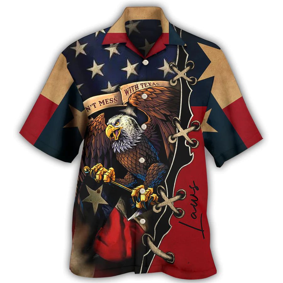 America Texas Eagle Peace Life Style Personalized Hawaiian Shirt