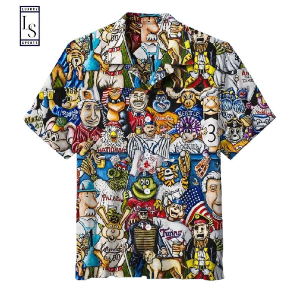 American Baseball Team Mascot Hawaiian Shirt