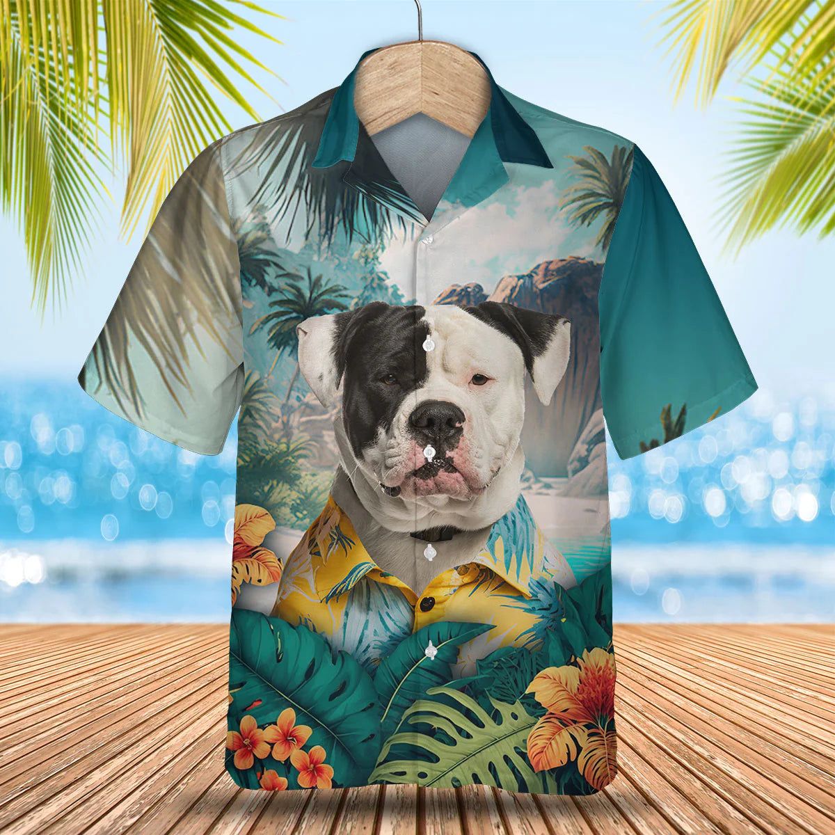 American Bulldog – 3D Tropical Trendy Hawaiian Shirt