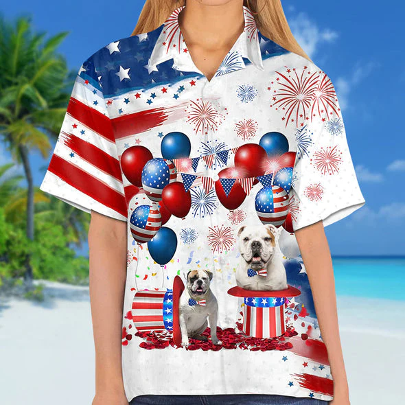 American Bulldog Independence Day Trendy Hawaiian Shirt For Men And Women, 4Th Of July Trendy Hawaiian Shirt
