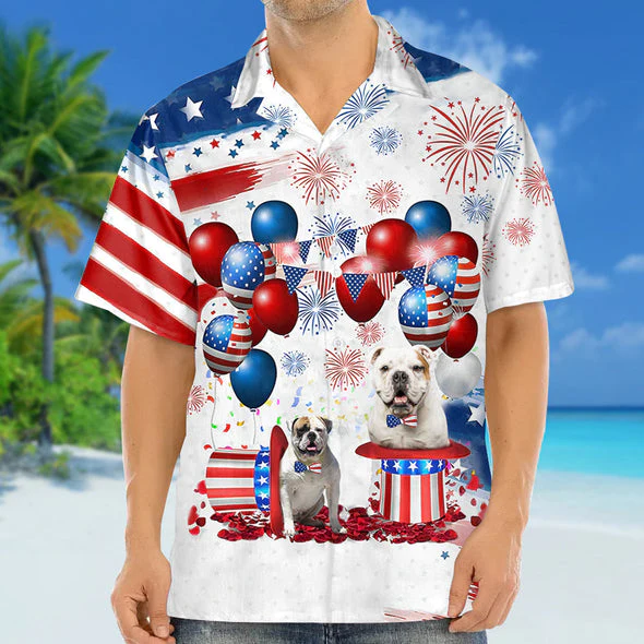 American Bulldog Independence Day Trendy Hawaiian Shirt For Men And Women, 4Th Of July Trendy Hawaiian Shirt