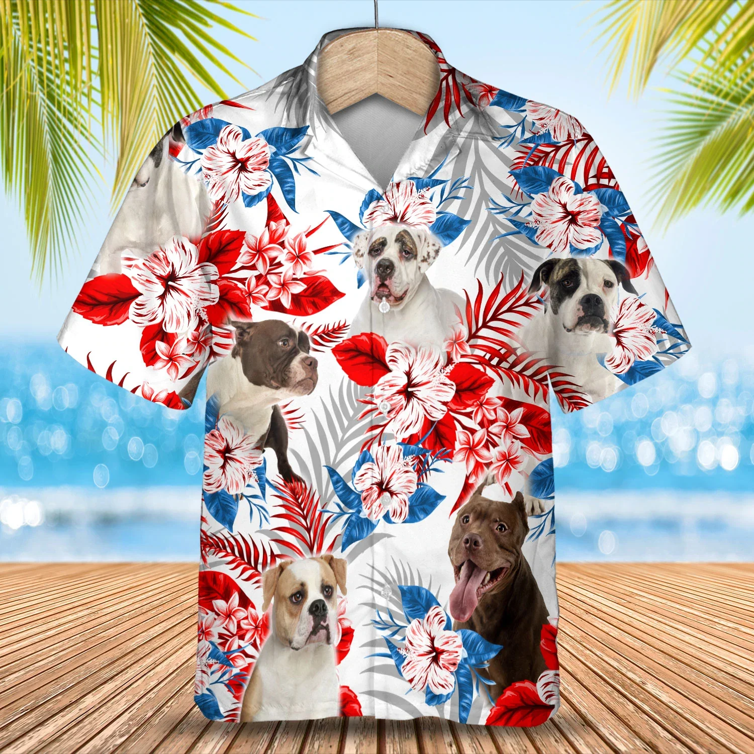 American Bulldog Summer Hawaiian Shirt Gift for Men