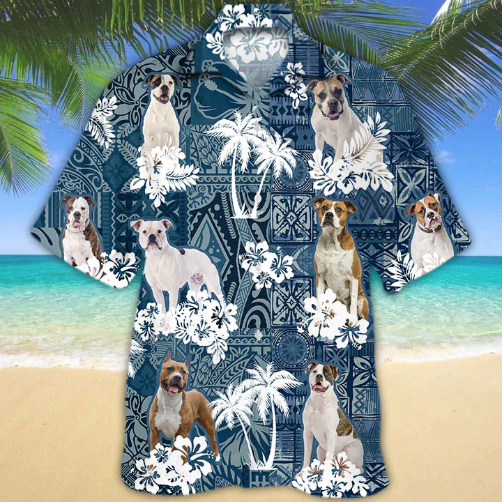 American Bulldog Trendy Hawaiian Shirt