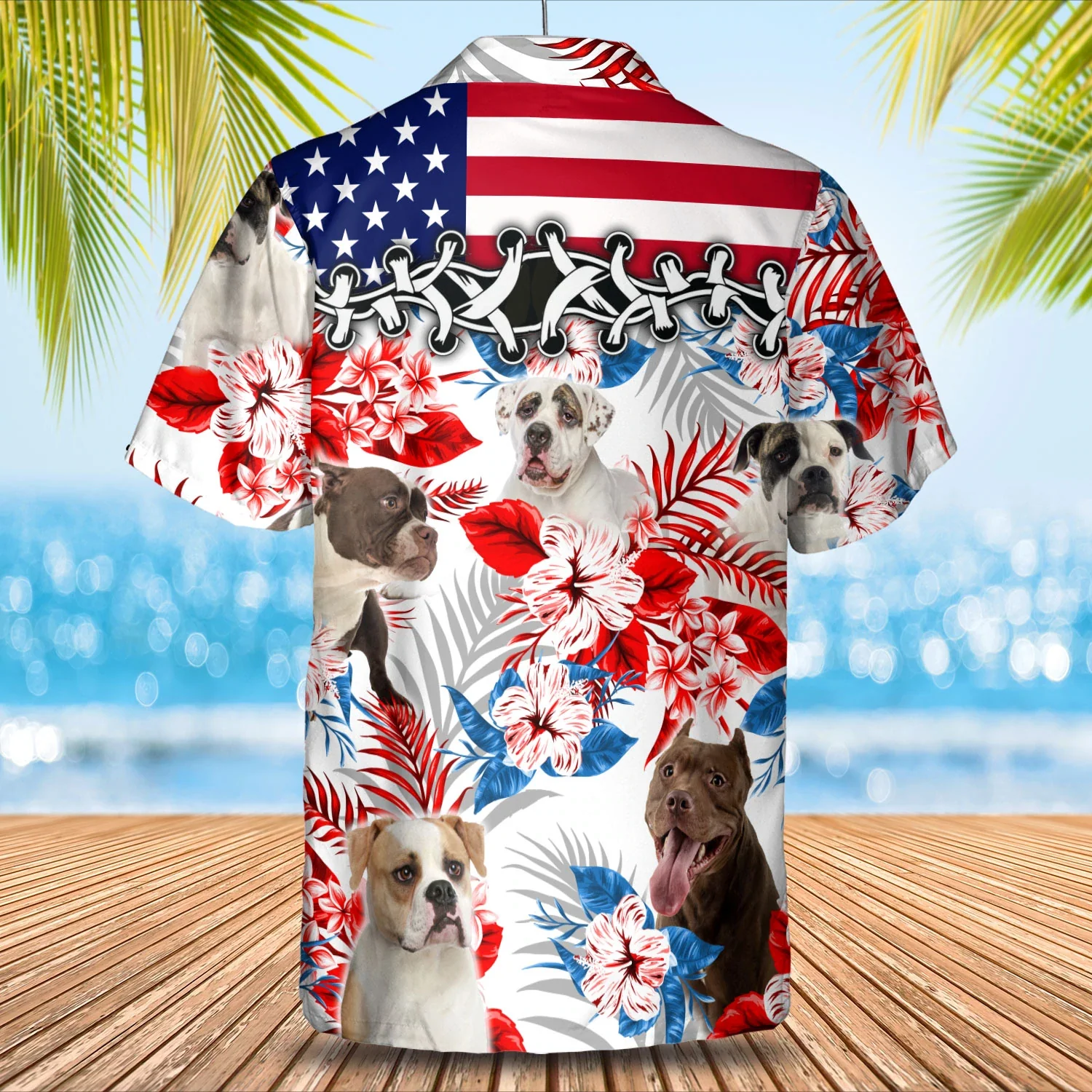 American Bulldog Trendy Hawaiian Shirt, Summer Aloha Shirt, Men Trendy Hawaiian Shirt, Women Trendy Hawaiian Shirt