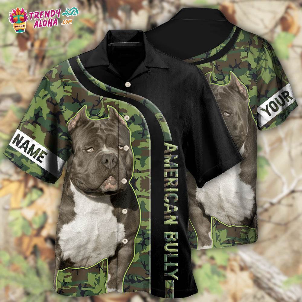 American Bully Camo Personalized Hawaiian Shirt – Trendy Aloha