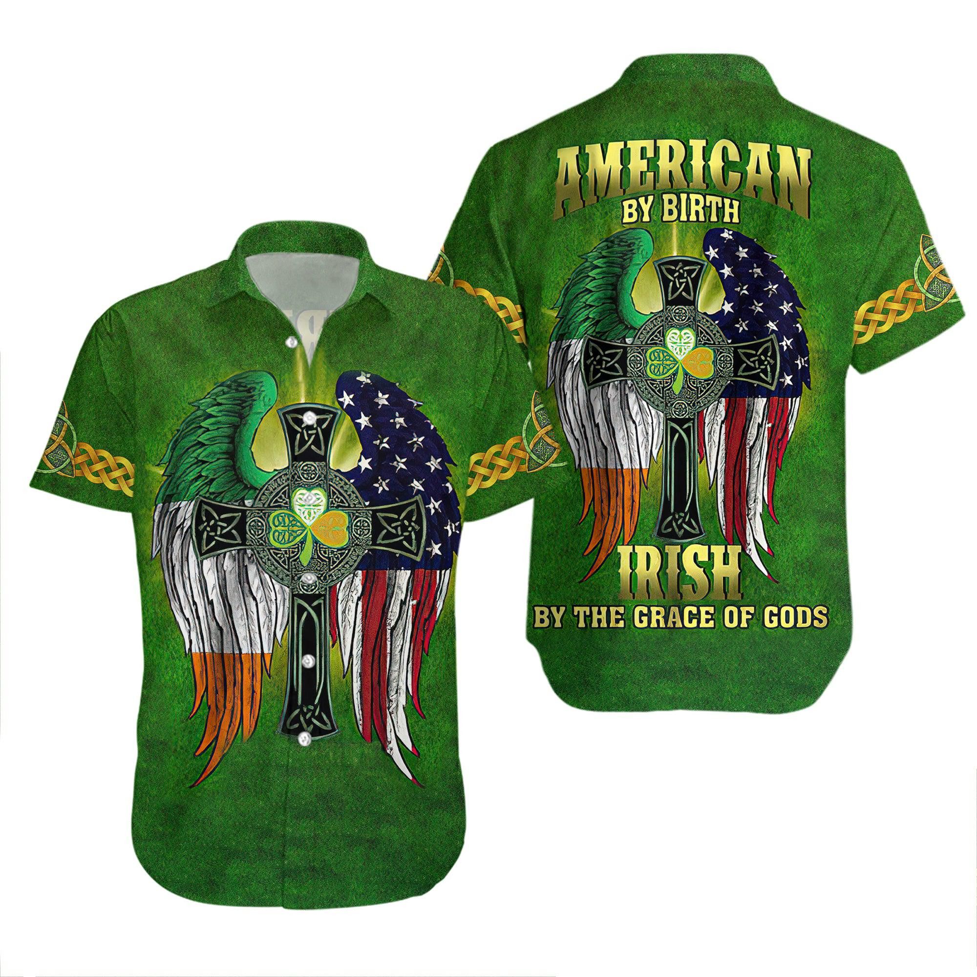 American By Birth Irish St Patrick Day Trendy Hawaiian Shirt For
